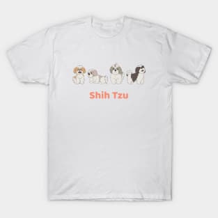 Cute Shih Tzu Dog Drawing Illustration T-Shirt